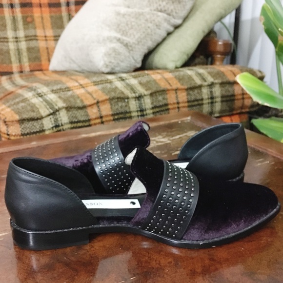 Anthropologie Studded Purple Velvet Loafer 6.5